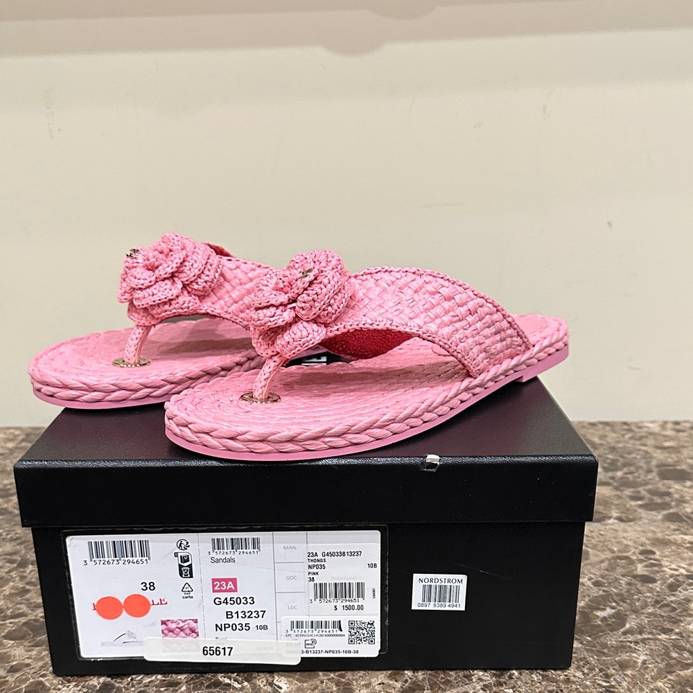 Pink Woven Sandals